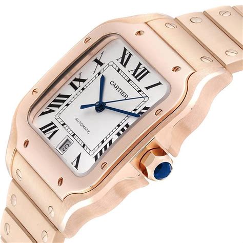 cartier santos 100 rose gold replica|cartier santos 100 for sale.